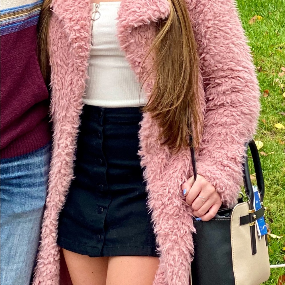Dusty Pink Teddy Coat